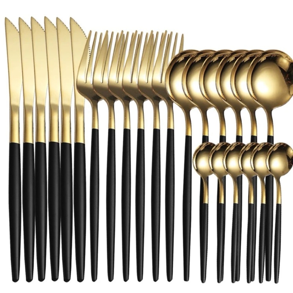 Beautiful Black and Gold cutlery set